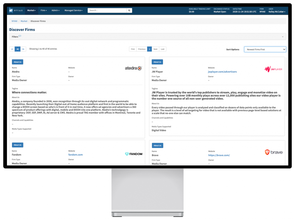 Seller screen on a desktop with statistics